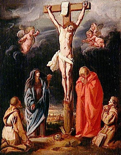 Calvary (sketch), vintage artwork by Gaspard de Crayer, 12x8" (A4) Poster