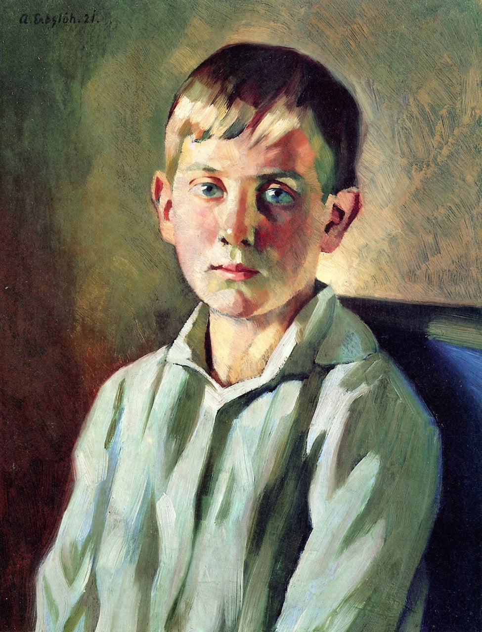 Portrait of Herbert Erbslöh, vintage artwork by Adolf Erbslöh, 12x8" (A4) Poster