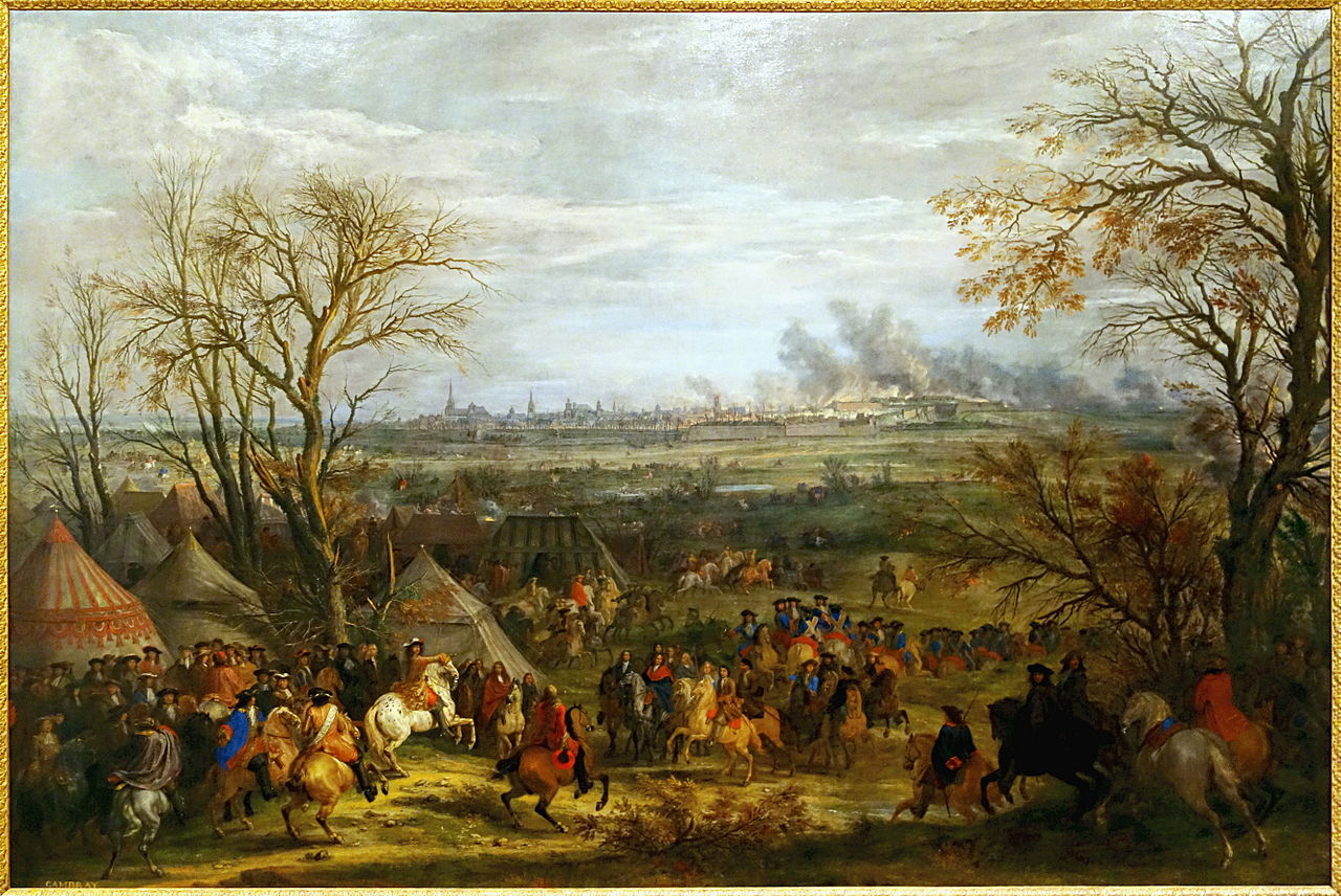 Prise de Cambrai par Louis XIV le 5 avril 1677, vintage artwork by Adam Frans van der Meulen, 12x8" (A4) Poster