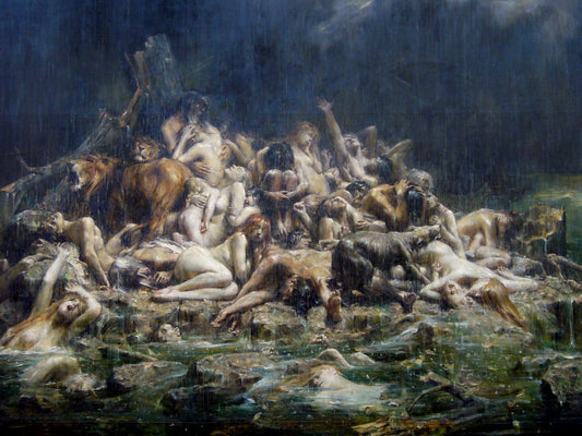 Le Deluge, vintage artwork by Leon-François Comerre, 12x8" (A4) Poster