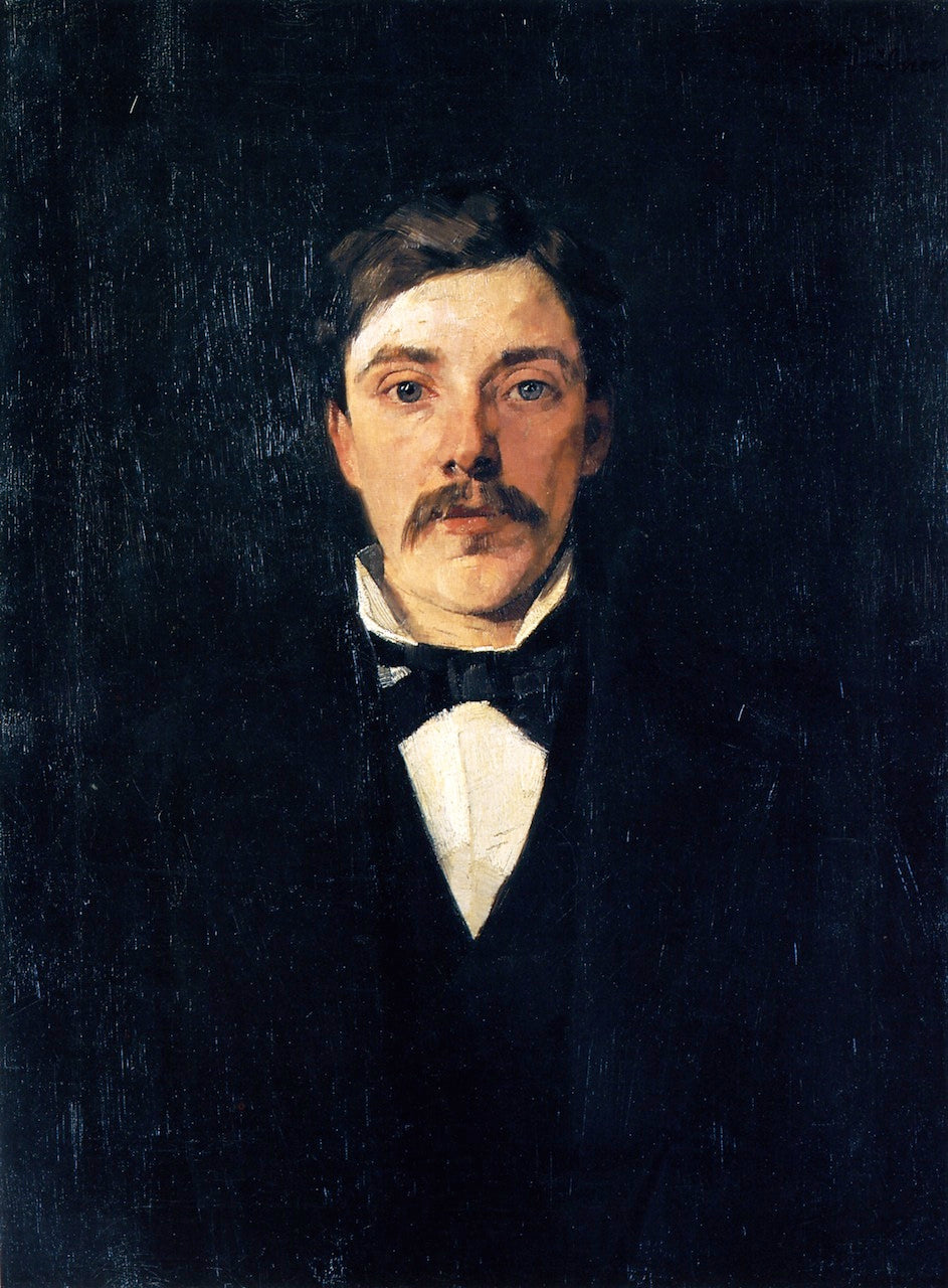 Karl Trübner, the Artist's Brother, vintage artwork by Wilhelm Trübner, 12x8" (A4) Poster