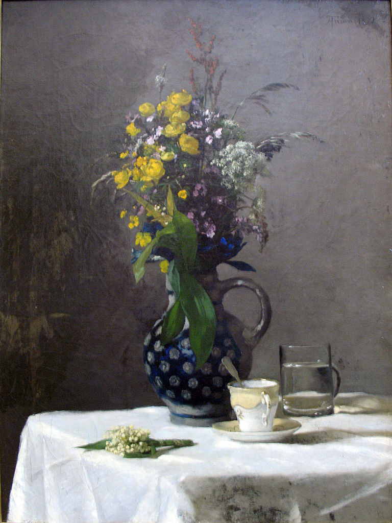 Bouquet of wild flowers, vintage artwork by Hans Thoma, 12x8" (A4) Poster