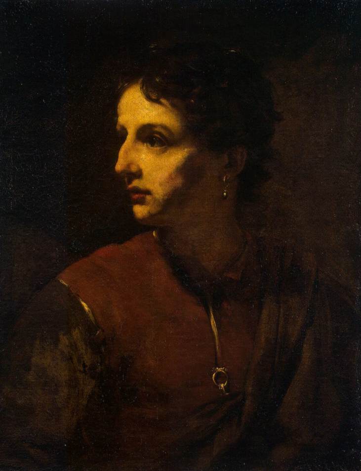 Portrait of a Young Man with an Earring, vintage artwork by Pietro Novelli, 12x8" (A4) Poster