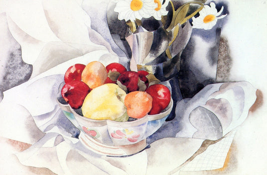 Fruit and Daisies, vintage artwork by Charles Demuth, 12x8" (A4) Poster
