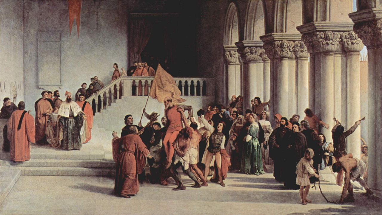 Liberation of Vittor Pisani, vintage artwork by Francesco Paolo Hayez, A3 (16x12") Poster Print