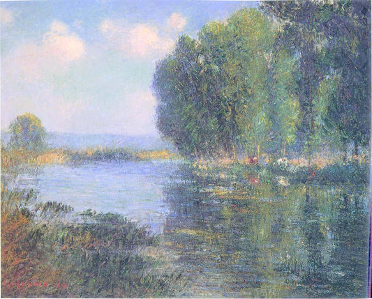 A Bend in the River in Normandy, vintage artwork by Gustave Loiseau, 12x8" (A4) Poster