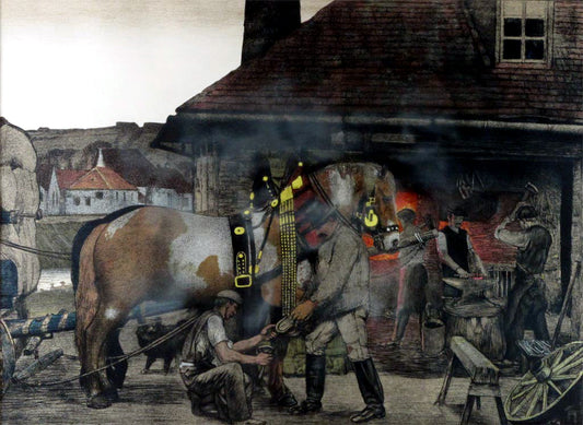 The Blacksmith, vintage artwork by Max Kurzweil, 12x8" (A4) Poster