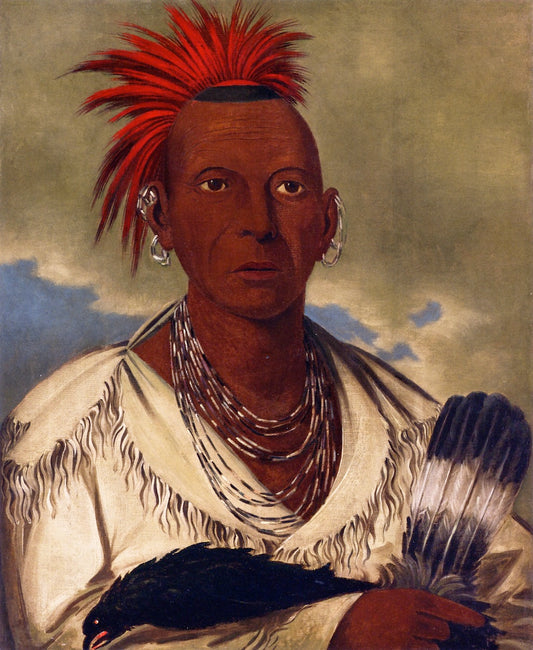 Black Hawk, Prominent Sauk Chief, Sauk and Fox, vintage artwork by George Catlin, A3 (16x12") Poster Print