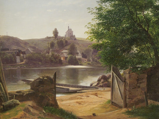 Pier on the Sazava river, vintage artwork by Bedrich Havanek, A3 (16x12") Poster Print