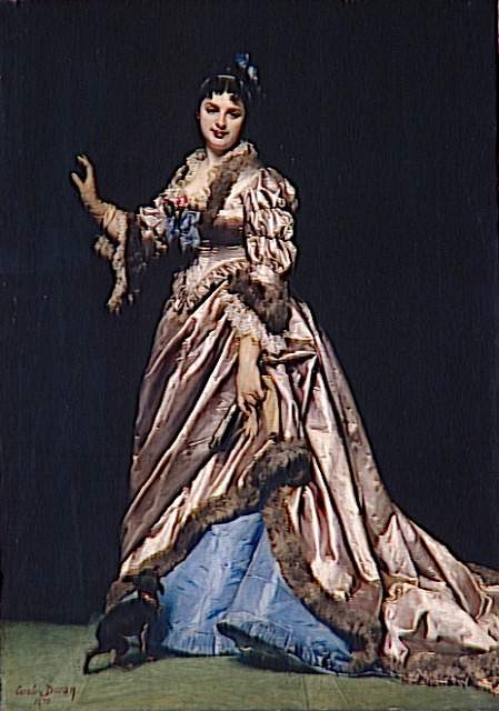 Portrait of Madame Ernest Faydeau known as 'La Dame au chien', vintage artwork by Charles Auguste Émile Durand, 12x8" (A4) Poster