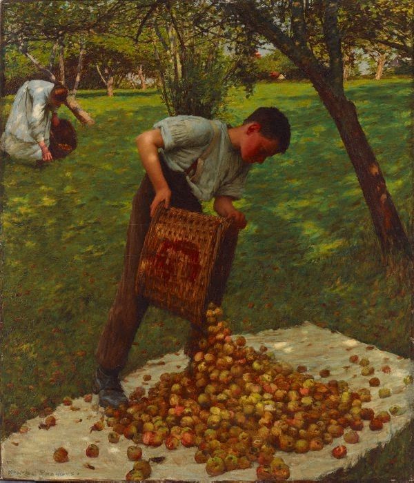 Cyder Apples, vintage artwork by Henry Herbert la Thangue, 12x8" (A4) Poster