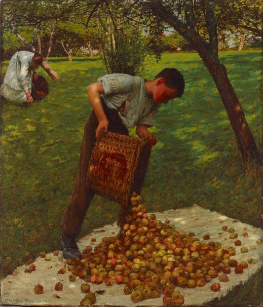 Cyder Apples, vintage artwork by Henry Herbert la Thangue, 12x8" (A4) Poster