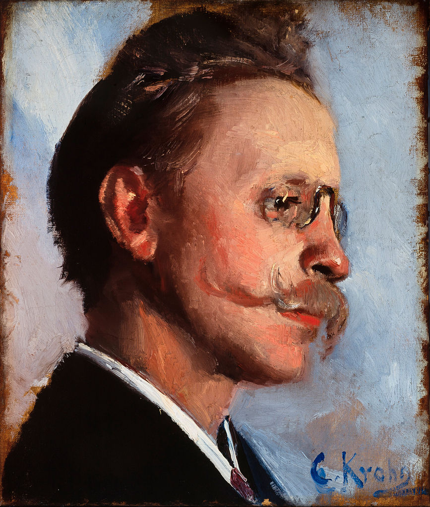 Otto Benzon, vintage artwork by Christian Krohg, 12x8" (A4) Poster