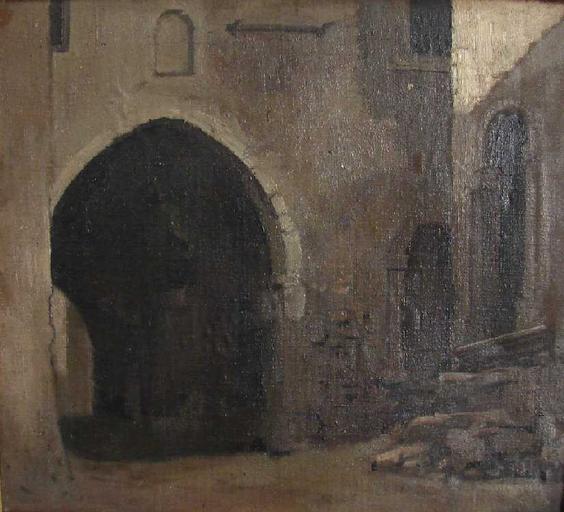 Archway at Subiaco, vintage artwork by Jean-Jacques Henner, 12x8" (A4) Poster