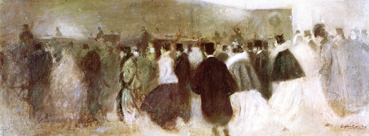 Leaving the Theater, vintage artwork by Eugène Carrière, 12x8" (A4) Poster