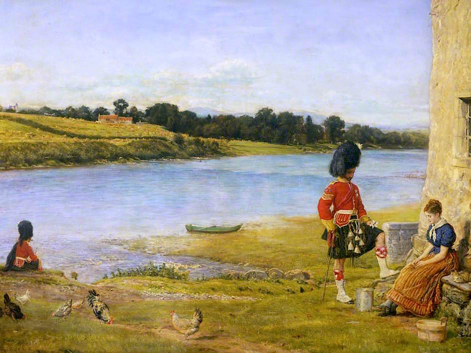 Flowing to the Sea, vintage artwork by Sir John Everett Millais, 12x8" (A4) Poster