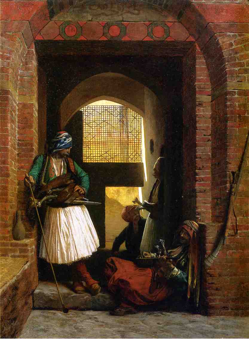 Arnaut Guards in Cairo, vintage artwork by Jean-Leon Gerôme, 12x8" (A4) Poster