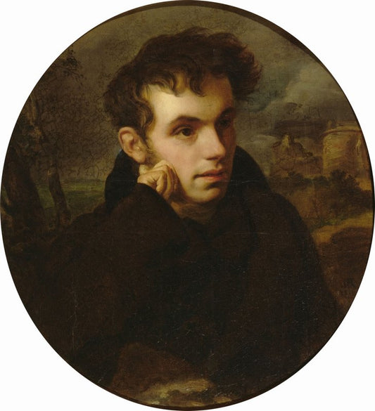 Portrait of the Poet Vasily Zhukovsky, vintage artwork by Orest Kiprensky, 12x8" (A4) Poster