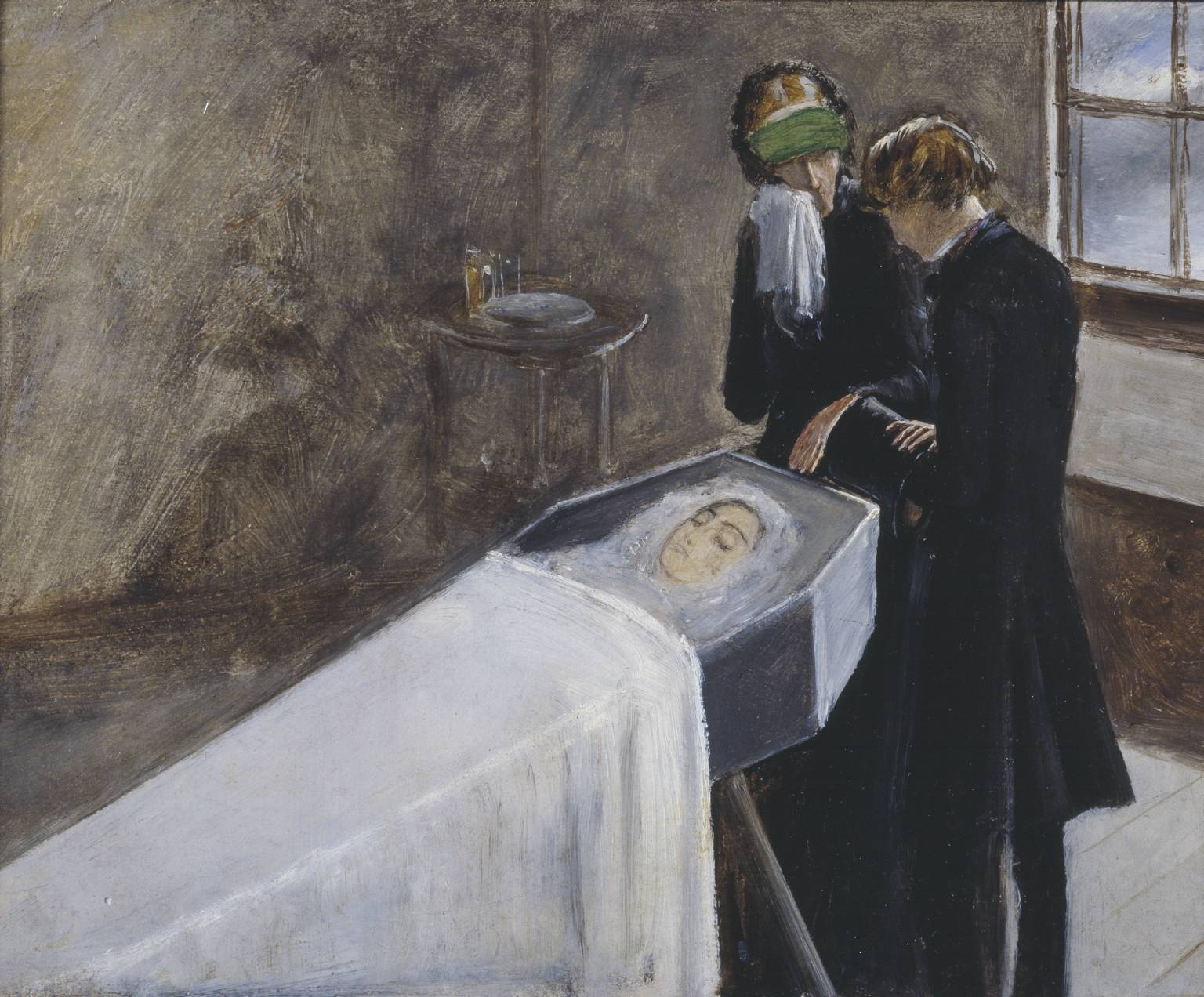 The Artist Attending the Mourning of a Young Girl, vintage artwork by Sir John Everett Millais, 12x8" (A4) Poster
