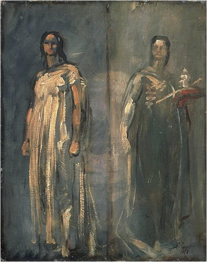 Jeunes Transteverines, vintage artwork by Jean-Baptiste Carpeaux, 12x8" (A4) Poster