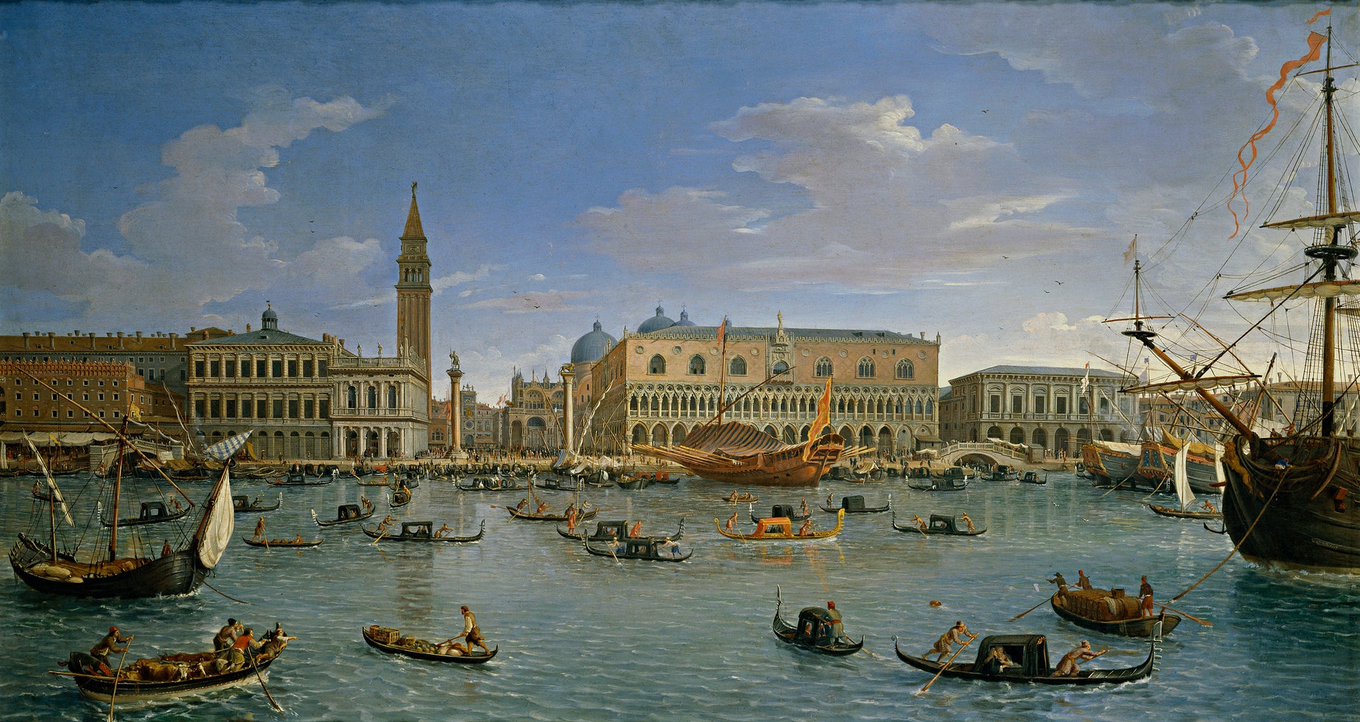 Vista de Venecia desde San Giorgio, vintage artwork by Caspar van Wittel, 12x8" (A4) Poster