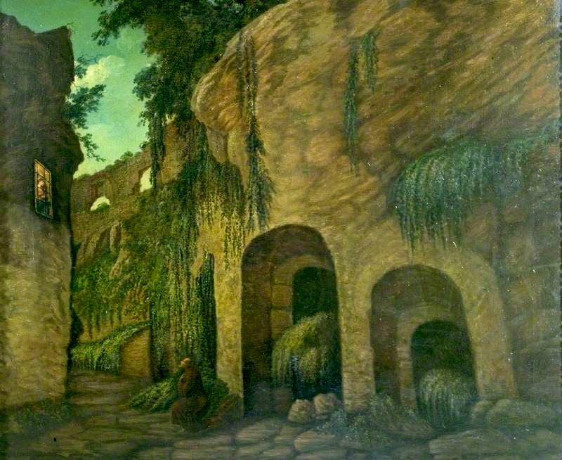 The Colosseum, Rome, by  Moonlight, vintage artwork by Joseph Wright of Derby , 12x8" (A4) Poster