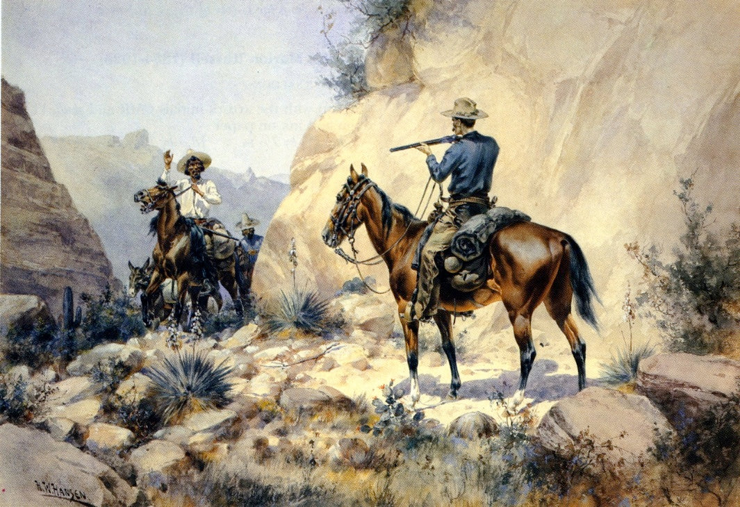 Arresting the Smuggler, vintage artwork by Herman W. Hansen, 12x8" (A4) Poster