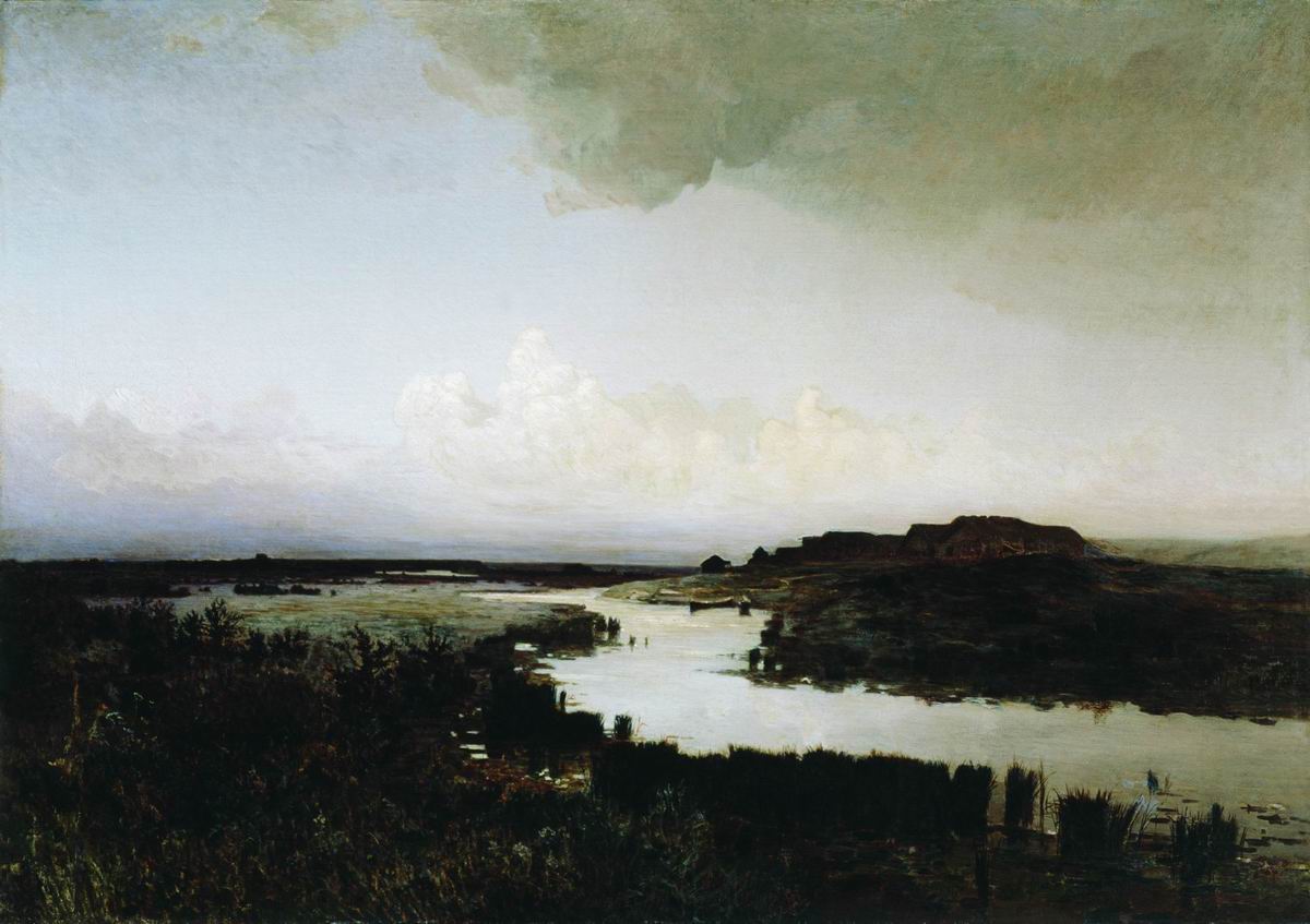 Evening in the Steppe, vintage artwork by Arkhip Ivanovich Kuindzhi, 12x8" (A4) Poster