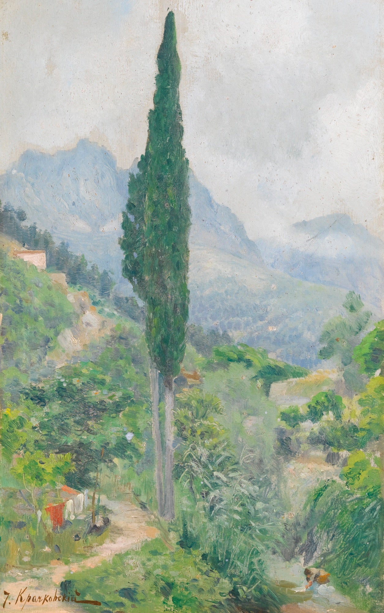 Crimean Landscape by Iosif Krachkovsky,A3(16x12")Poster