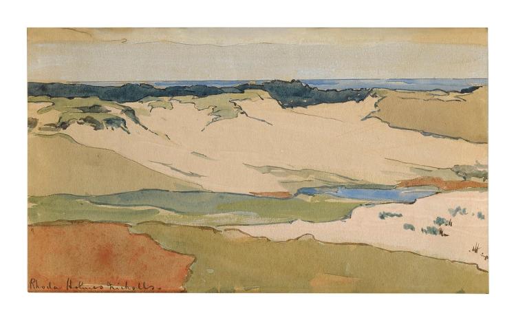 Shinnecock Dunes, vintage artwork by Rhoda Holmes Nicholls, 12x8" (A4) Poster