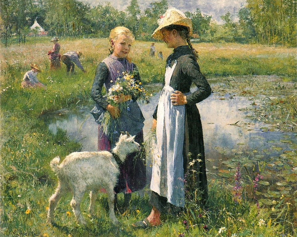 A Small Pond, vintage artwork by Évariste Carpentier, 12x8" (A4) Poster