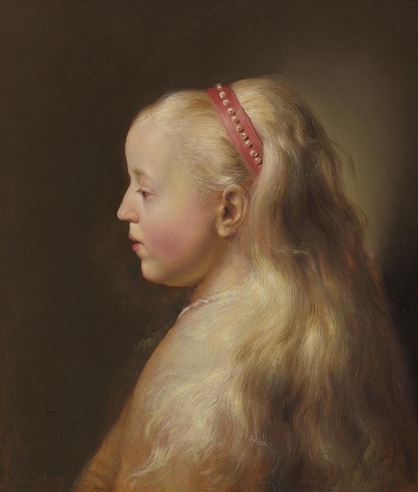 Young Girl in Profile, vintage artwork by Jan Lievens, 12x8" (A4) Poster