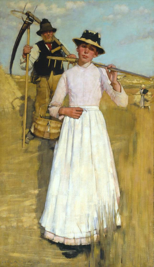 The Return of the Reapers, vintage artwork by Henry Herbert la Thangue, 12x8" (A4) Poster