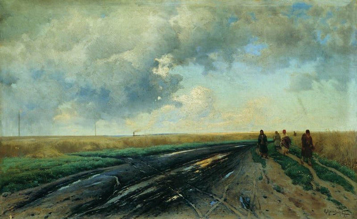 Road After the Rain by Konstantin Kryzhitsky,A3(16x12