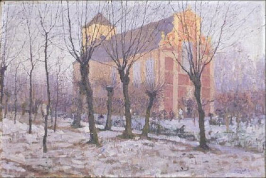 Kirche, vintage artwork by Georges Buysse, 12x8" (A4) Poster