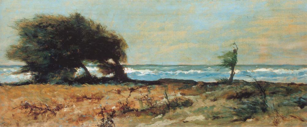 Libecciata, vintage artwork by Giovanni Fattori, 12x8" (A4) Poster