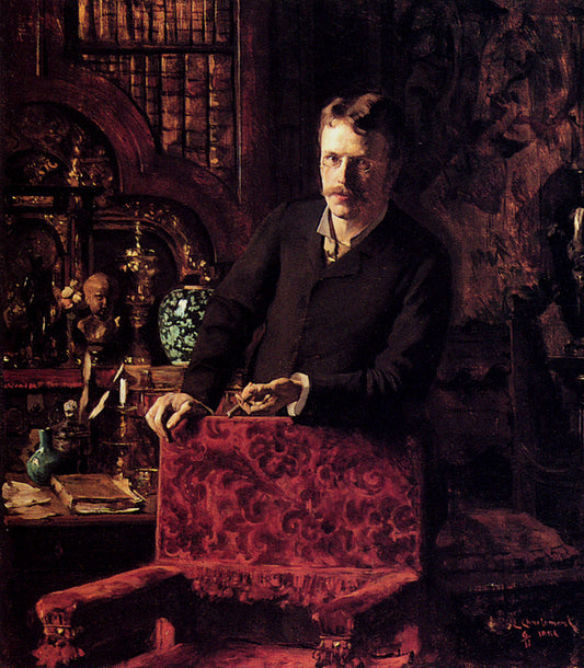 A Gentleman In An Interior, vintage artwork by Eduard Charlemont, 12x8" (A4) Poster