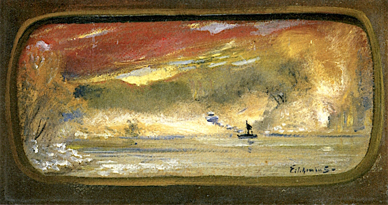 Boat on Water by Louis M. Eilshemius,A3(16x12")Poster