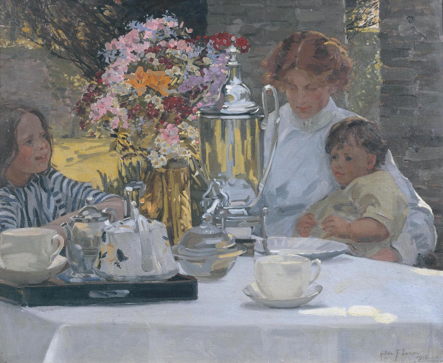 The Tea Party by Hilda Fearon,16x12(A3) Poster