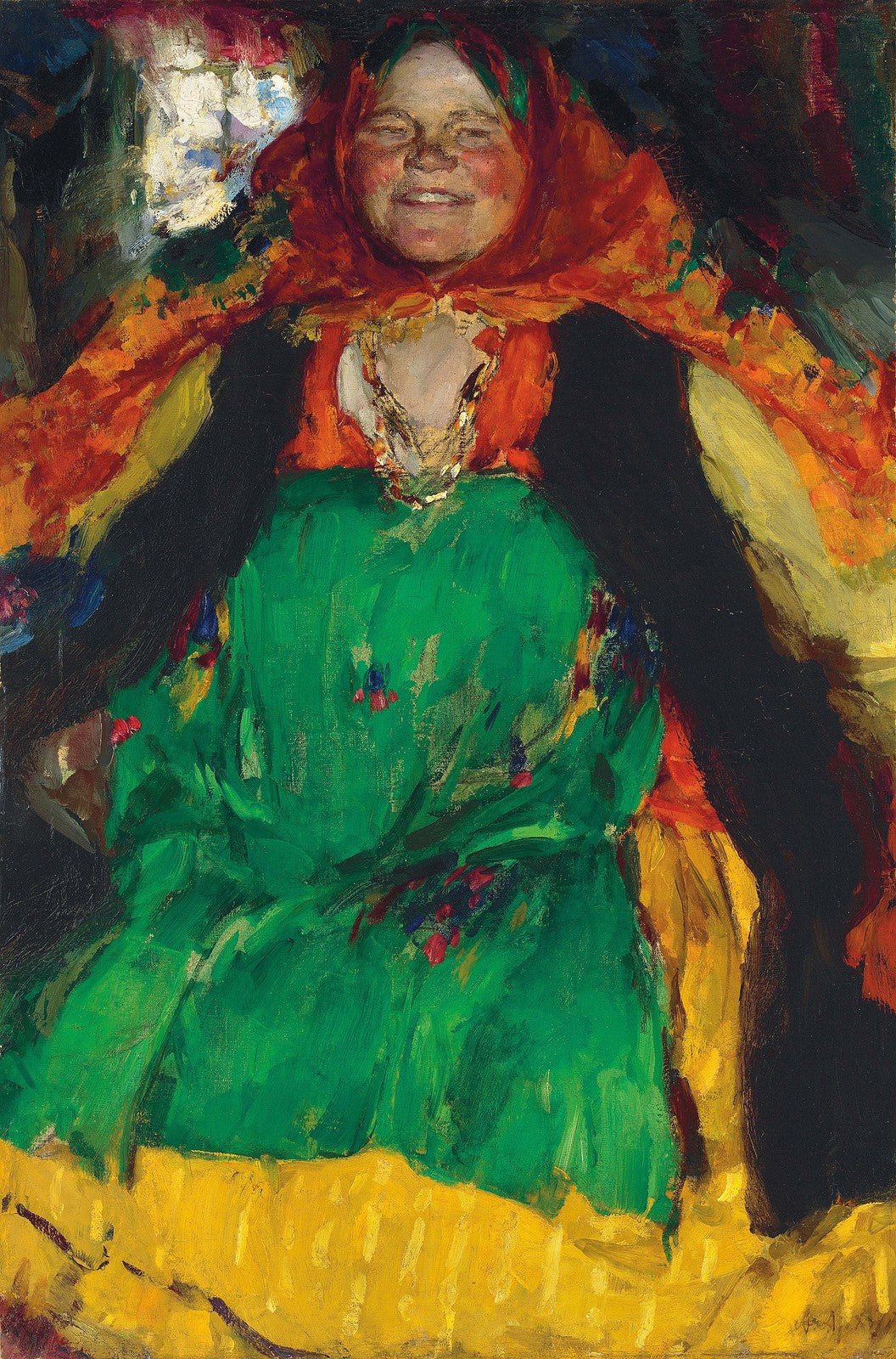 Peasant Woman in Green Dress by Abram Efimovich Arkhipov,A3(16x12")Poster