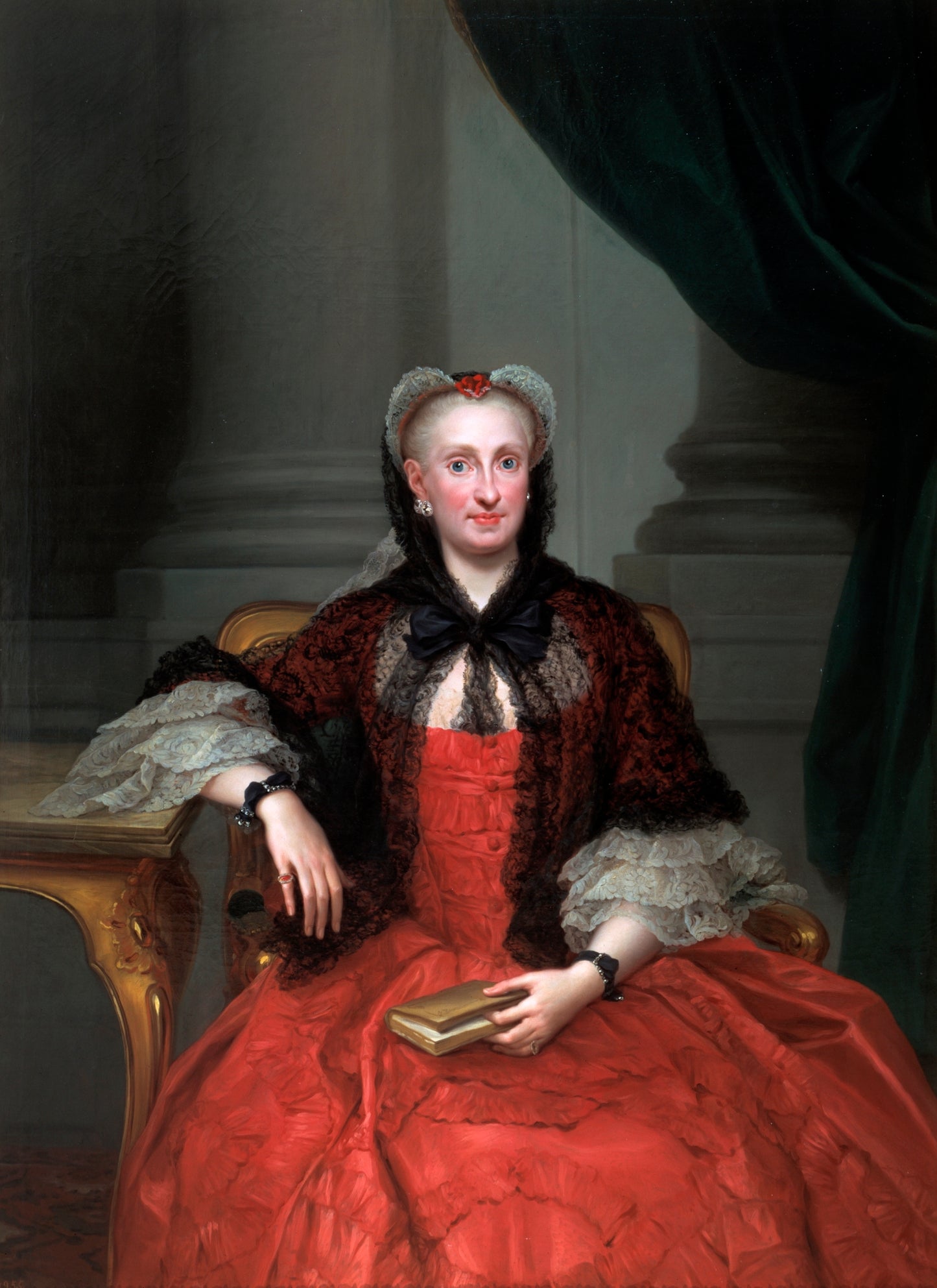 Maria Amalia of Saxony, vintage artwork by Anton Raphael Mengs, 12x8" (A4) Poster