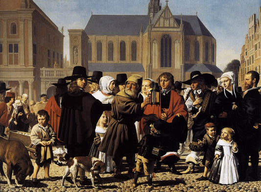 Diogenes Seeks a True Man, vintage artwork by Caesar van Everdingen, 12x8" (A4) Poster