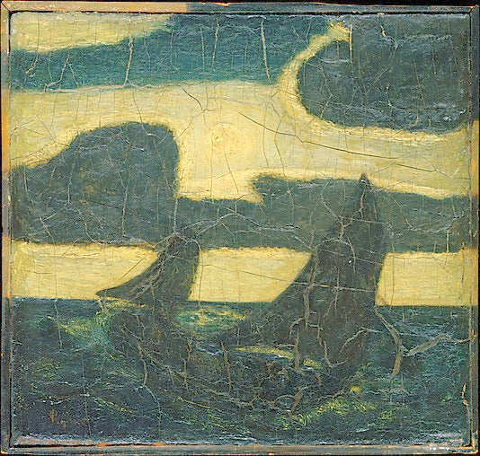 Moonlight Marine, vintage artwork by Albert Pinkham Ryder, 12x8" (A4) Poster