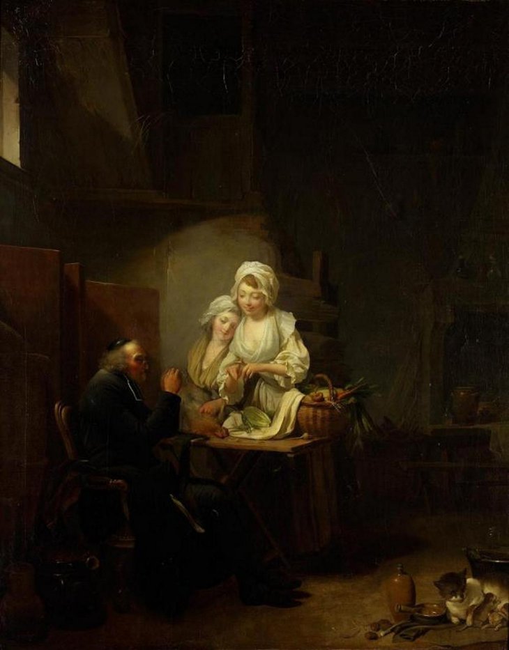The Old Curate, vintage artwork by Louis-Leopold Boilly, 12x8" (A4) Poster