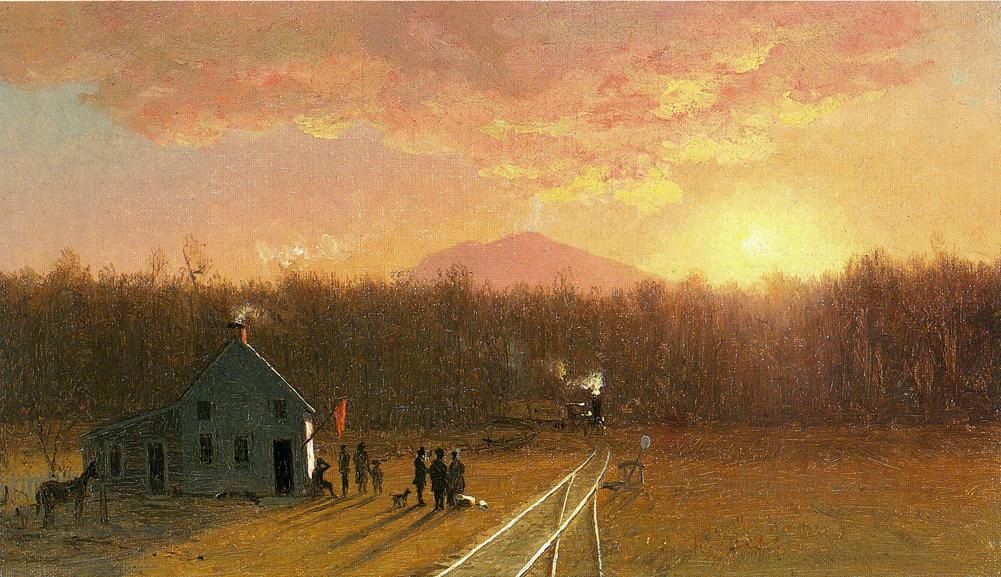 Afternoon Train, vintage artwork by Jervis McEntee, 12x8" (A4) Poster
