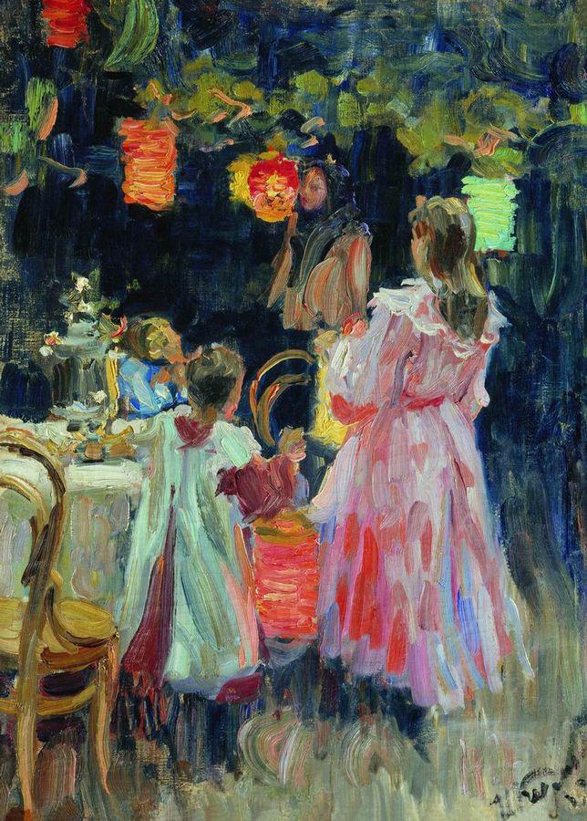 Lanterns in the Garden by Ivan Kulikov,16x12(A3) Poster