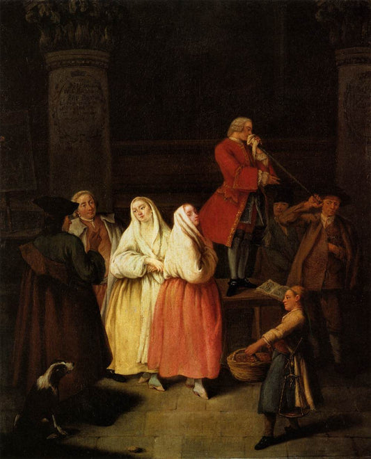 The Soothsayer, vintage artwork by Pietro Longhi, 12x8" (A4) Poster
