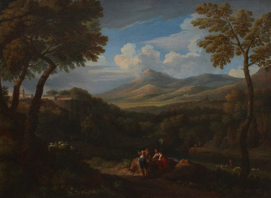 Roman Landscape, vintage artwork by Jan Frans van Bloemen, 12x8" (A4) Poster