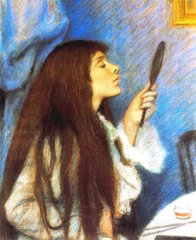Coquetterie, vintage artwork by Federico Zandomeneghi, 12x8" (A4) Poster
