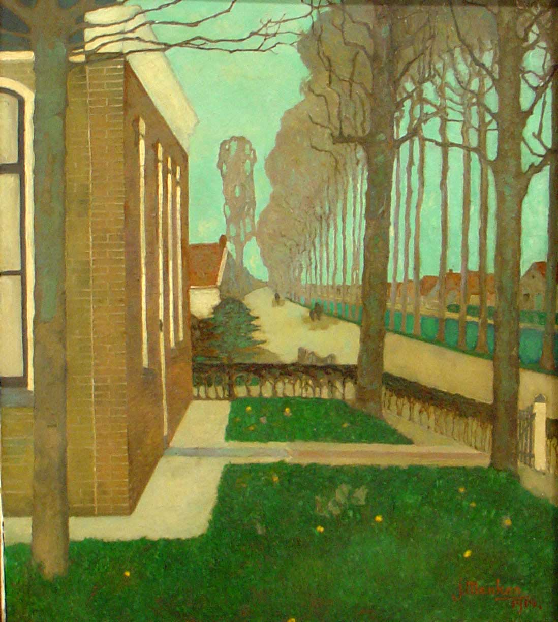 Road Along the Canal, vintage artwork by Jan Mankes, 12x8" (A4) Poster